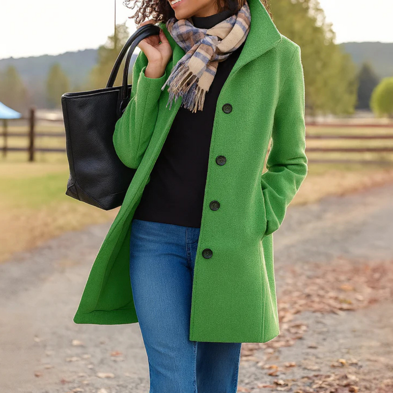 Women's Wool Trench Coat – Longline Button Front