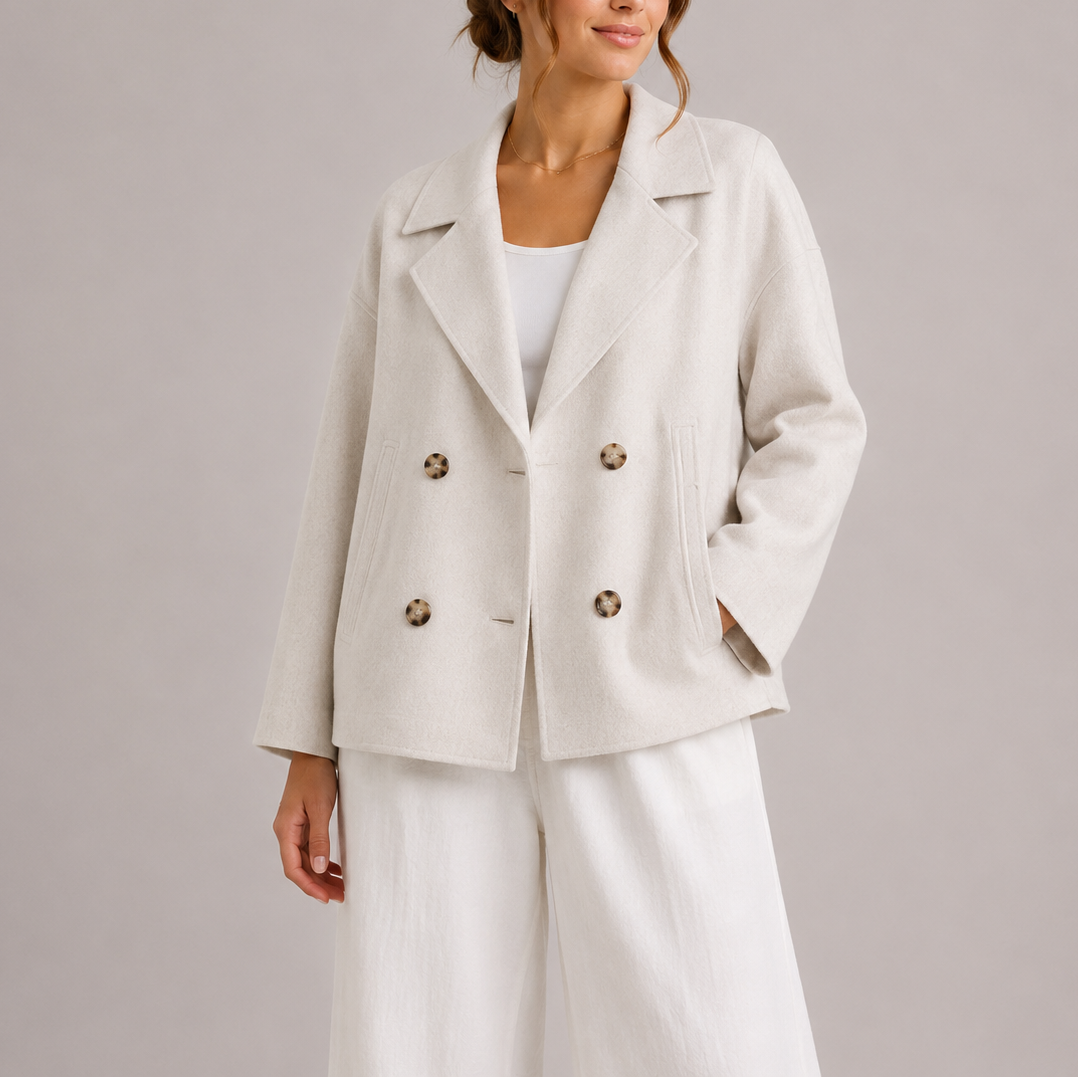 Women's Minimalist Fitted Jacket – Structured Tailored Style