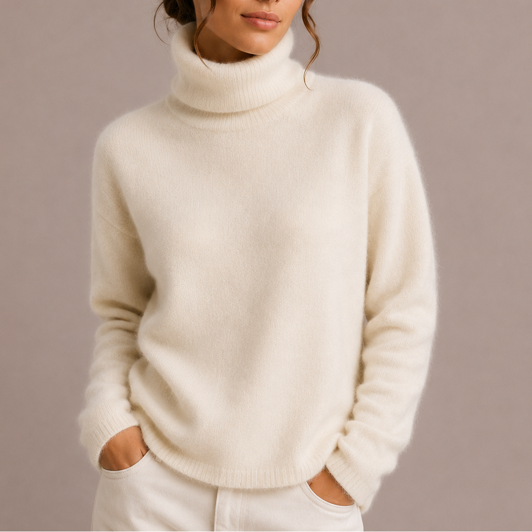 Women's Soft Knit Turtleneck Sweater, Regular Fit and Long Sleeves
