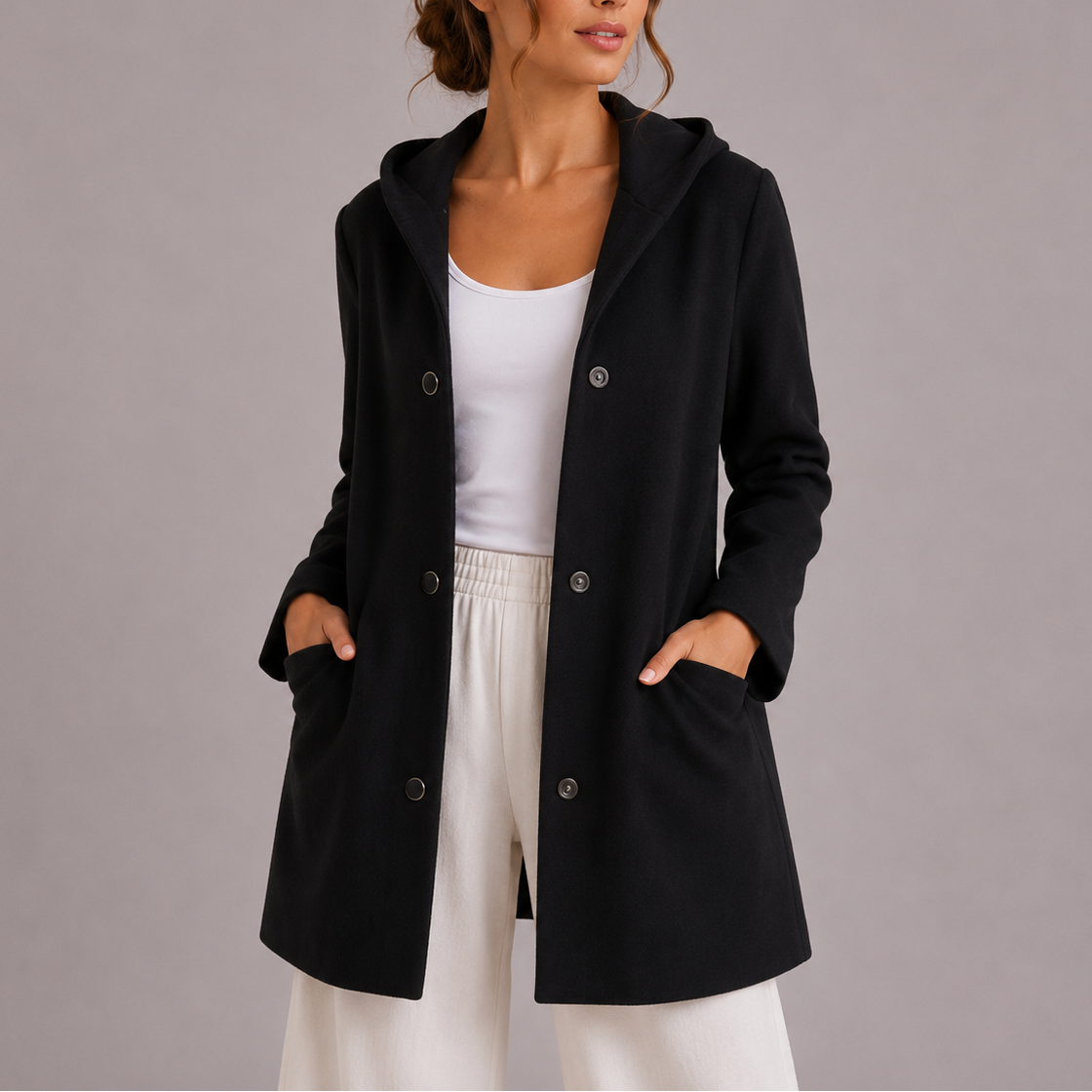 Women's Casual Hooded Cardigan – Longline with Pockets