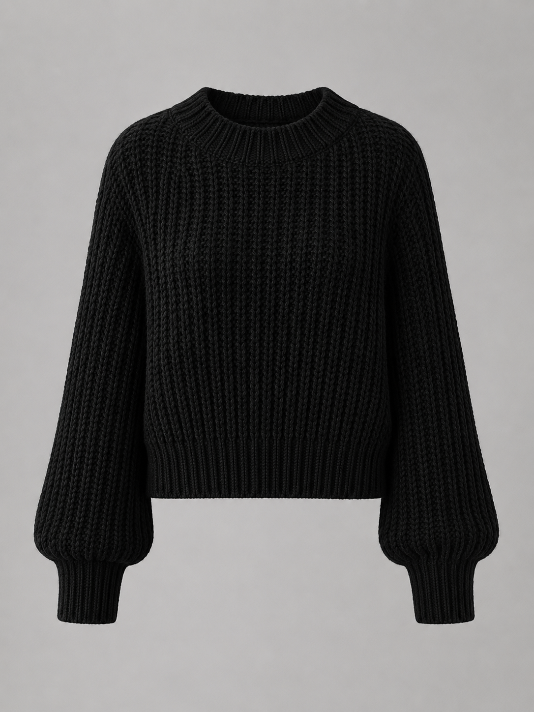 Women's Oversized Sweater, Chunky Knit with Crew Neck