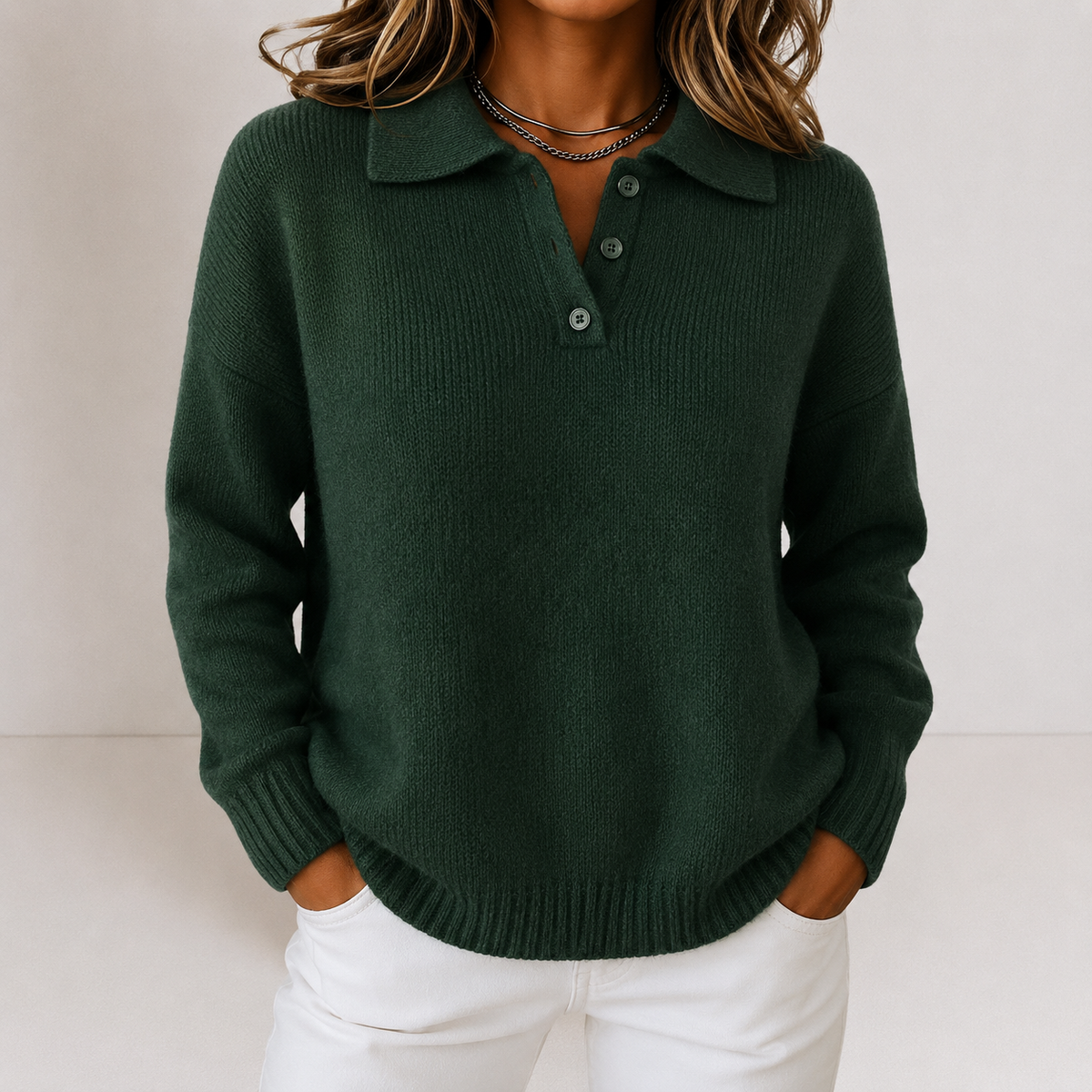 Nora | Polo Collar Knit Sweater
