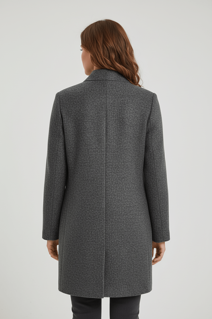 Women's Button-Front Coat, Tailored Fit with Stand Collar