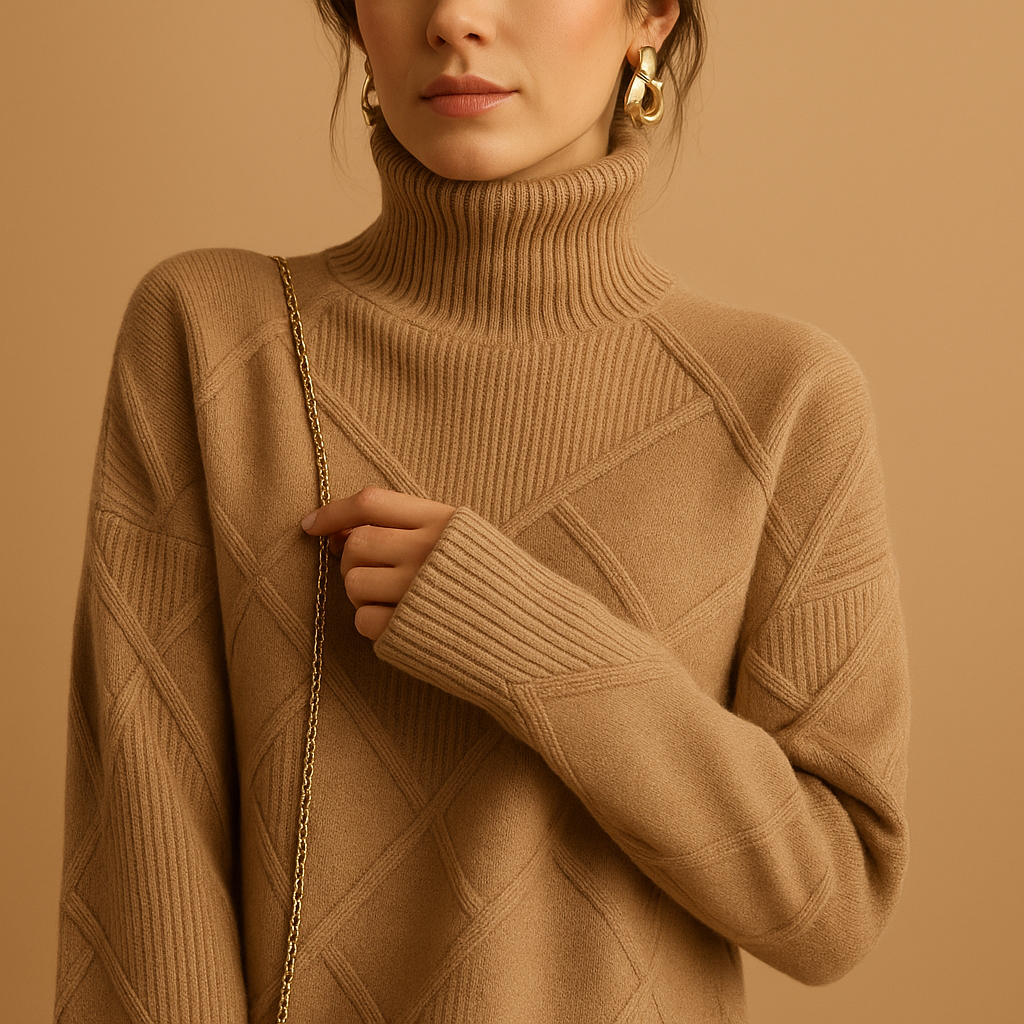 Women's Lightweight Knit Turtleneck Sweater for Layering - Ellie