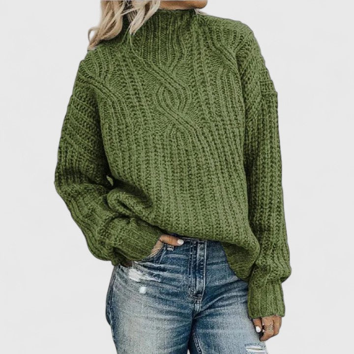 Women's Lightweight Draped Sweater, Long Sleeves - Celestine