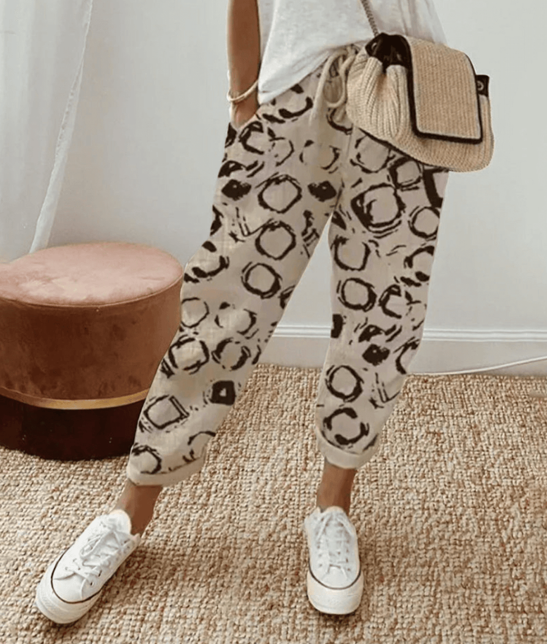 Luna | Retro Print Wide-Leg Pants
