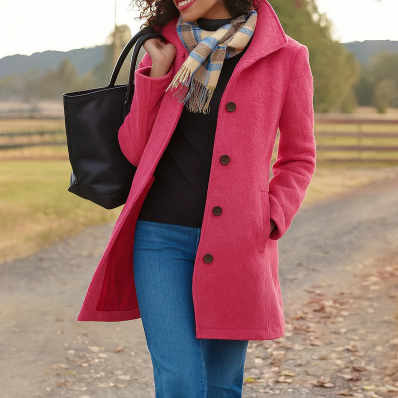 Women's Wool Trench Coat – Longline Button Front