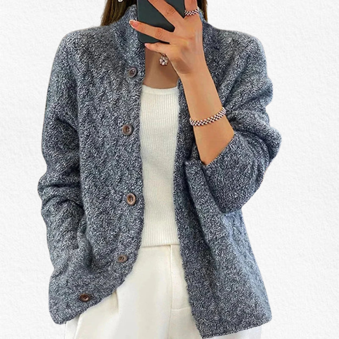 Women's Cable Knit Cardigan, Button Front and Relaxed Fit