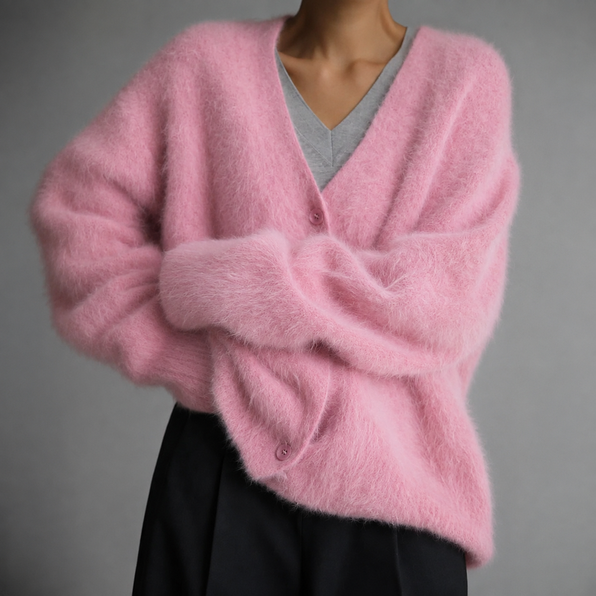 Women's Button Up Cardigan, V-Neck Relaxed Knit