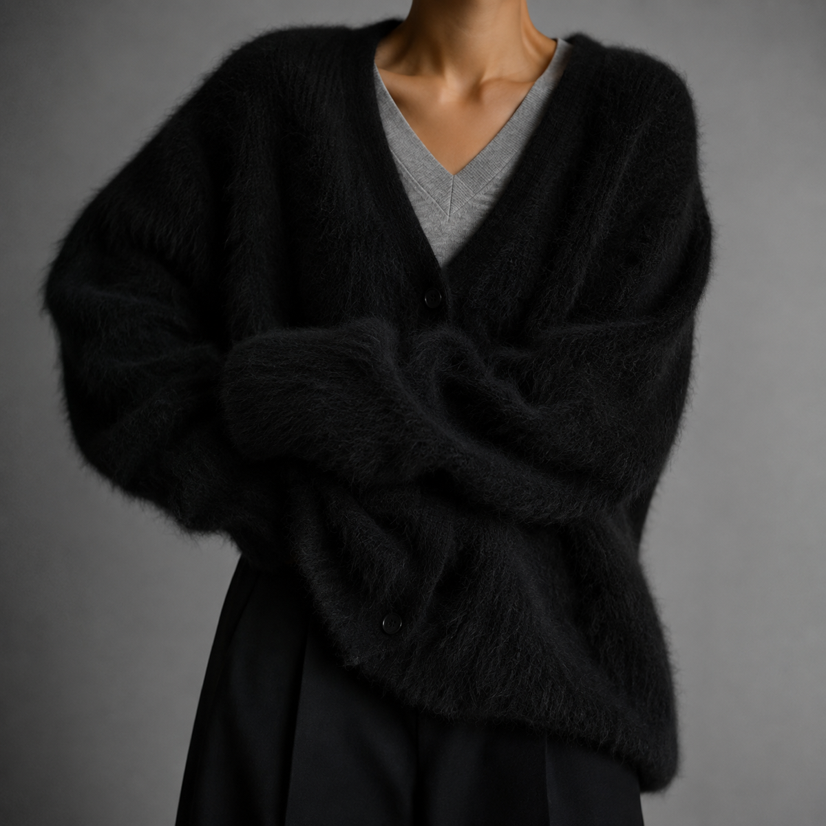 Women's Button Up Cardigan, V-Neck Relaxed Knit
