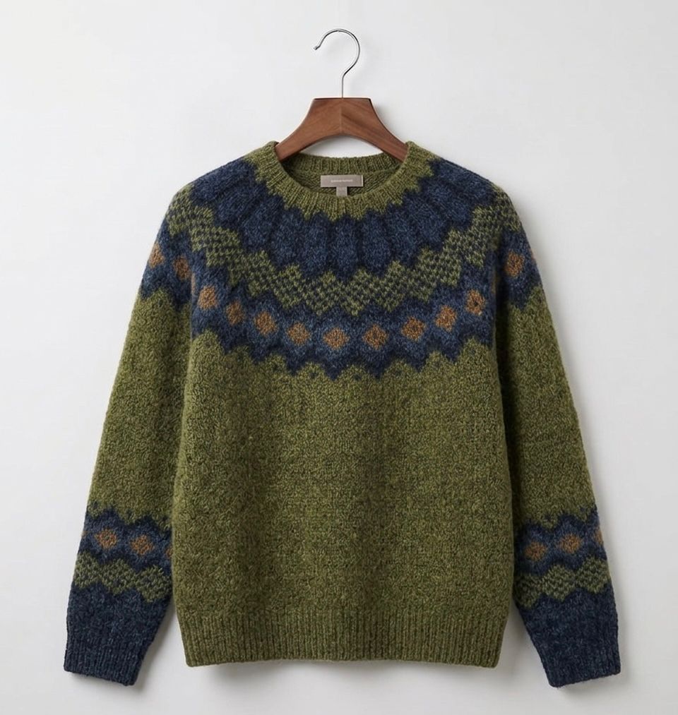 Women's Nordic Pattern Sweater, Relaxed Knit - Jessica
