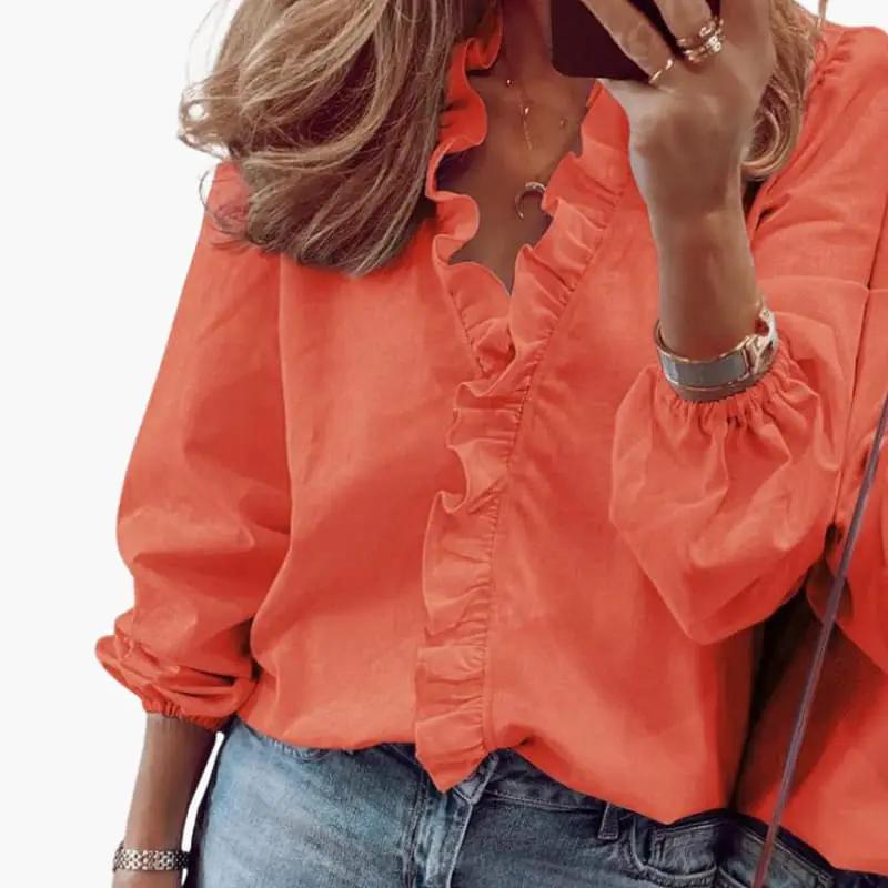 Sophie | Ruffle V-Neck Blouse