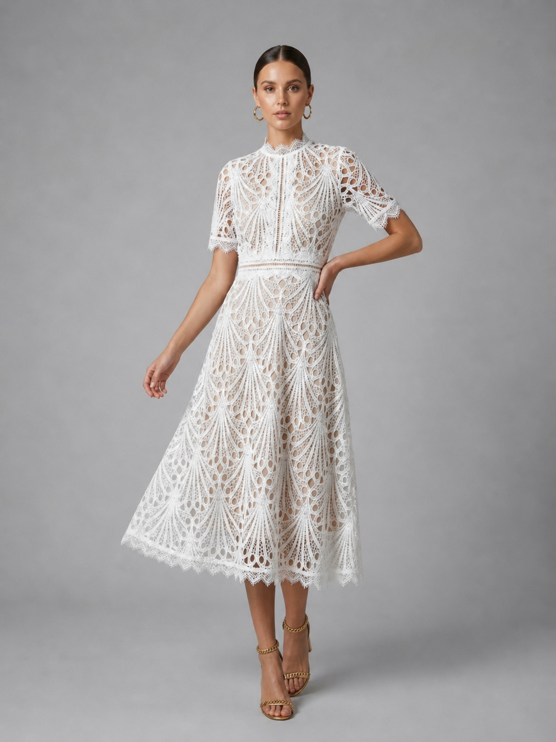 Thalia | Lace Midi Dress
