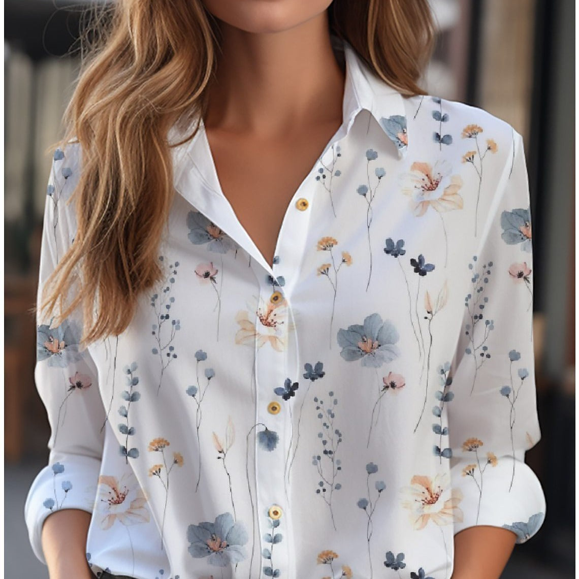 Inge | Floral Button-Up Blouse