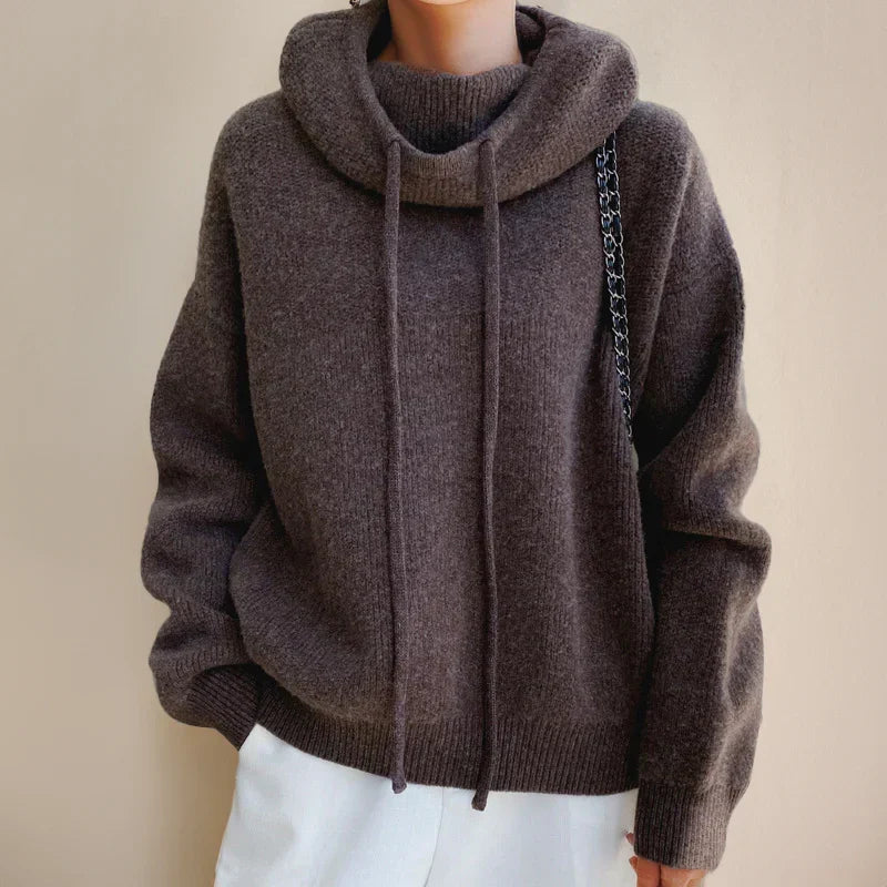 Amara | Cowl Neck Hooded Sweater