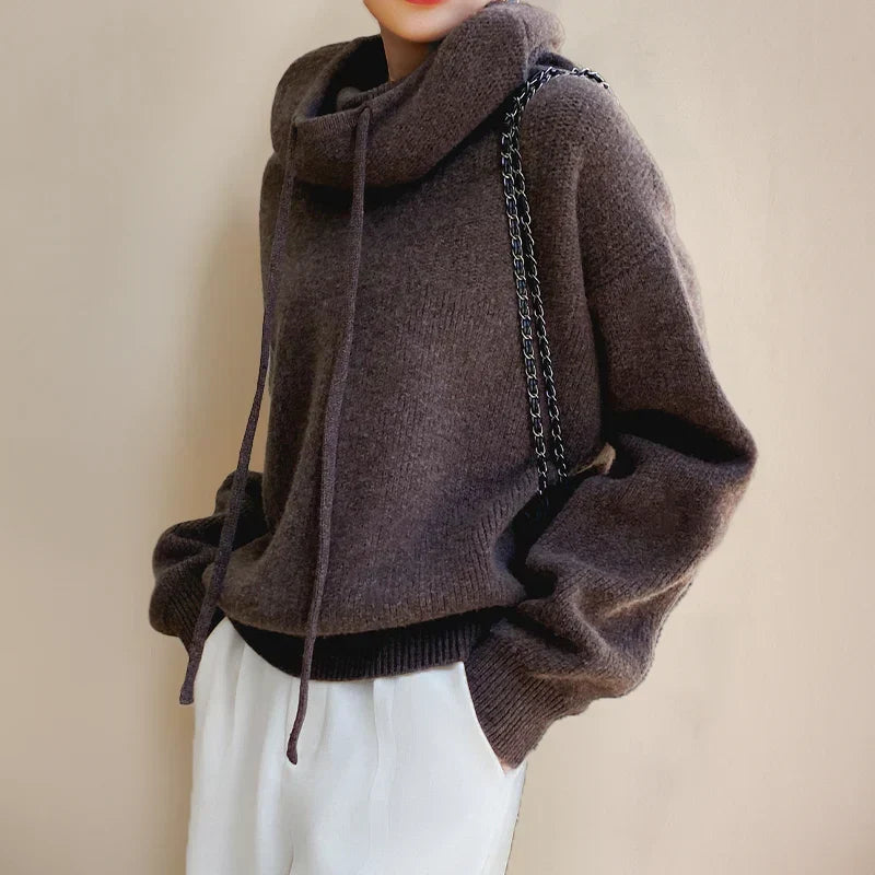 Amara | Cowl Neck Hooded Sweater