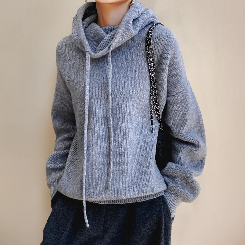 Amara | Cowl Neck Hooded Sweater