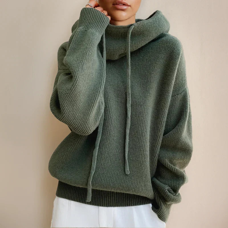 Amara | Cowl Neck Hooded Sweater
