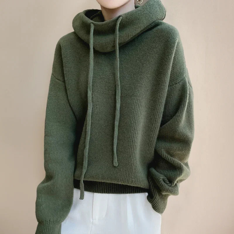 Amara | Cowl Neck Hooded Sweater