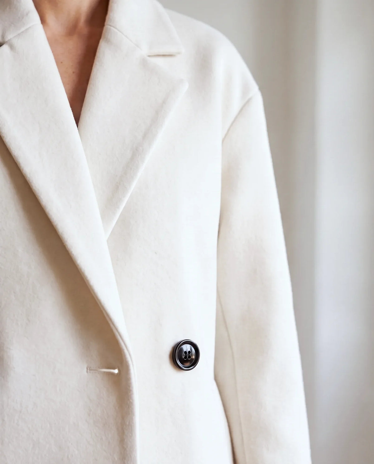 Oversized Longline Wool-Look Coat for Women with Notch Lapel