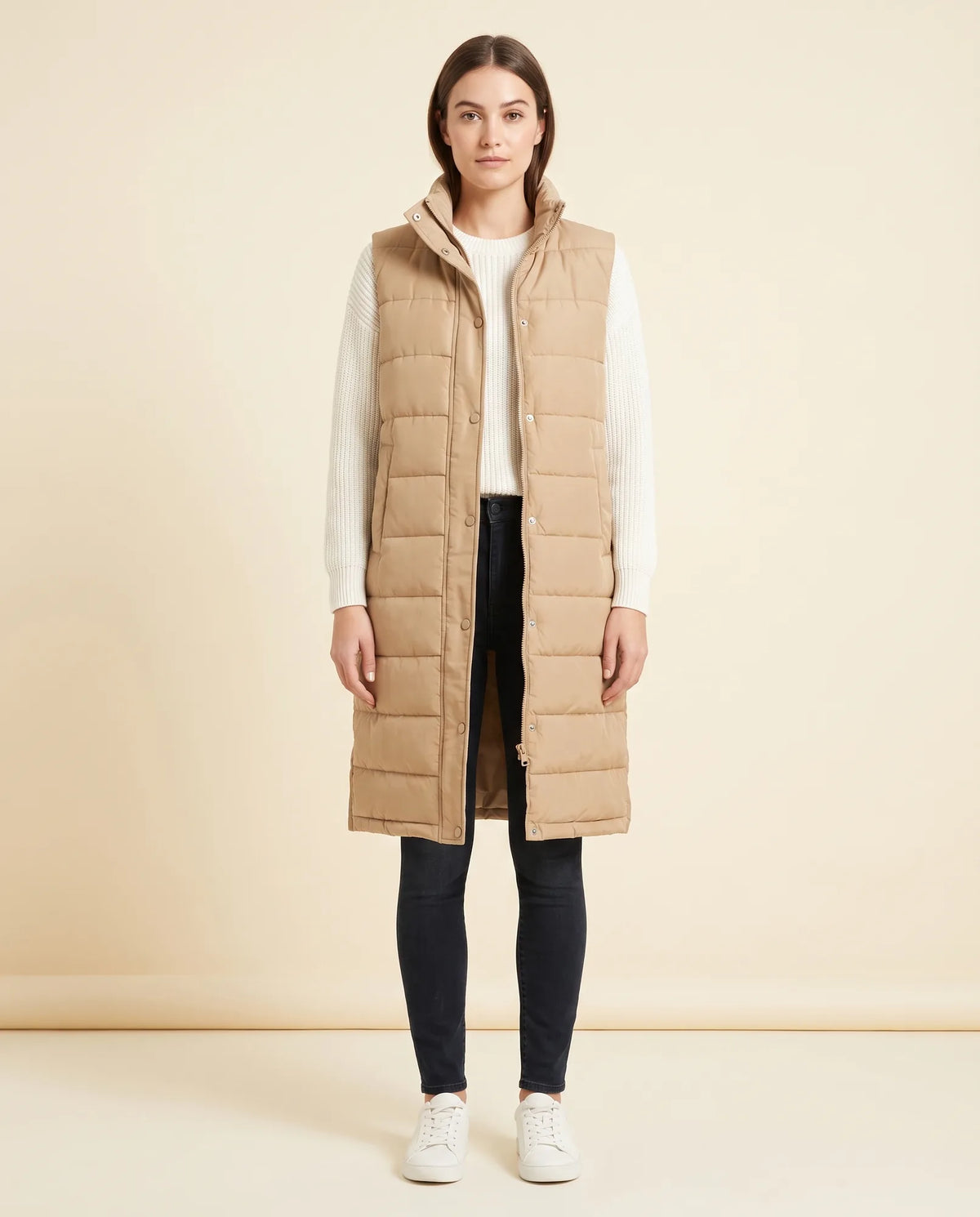 Women's Esme Longline Hooded Sleeveless Puffer Vest