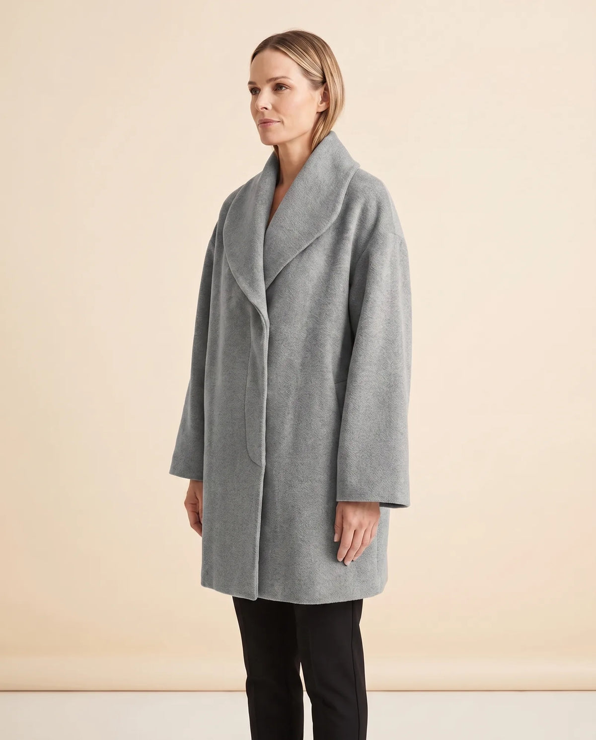 Opal Wrap Coat for Women - Shawl Collar Swing Fit