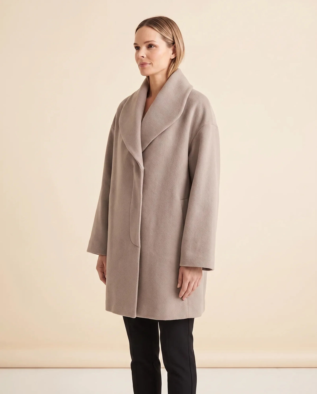 Opal Wrap Coat for Women - Shawl Collar Swing Fit
