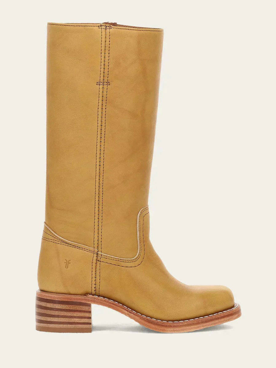 Women's Knee-High Pull-On Boots, Stacked Block Heel - Calveth