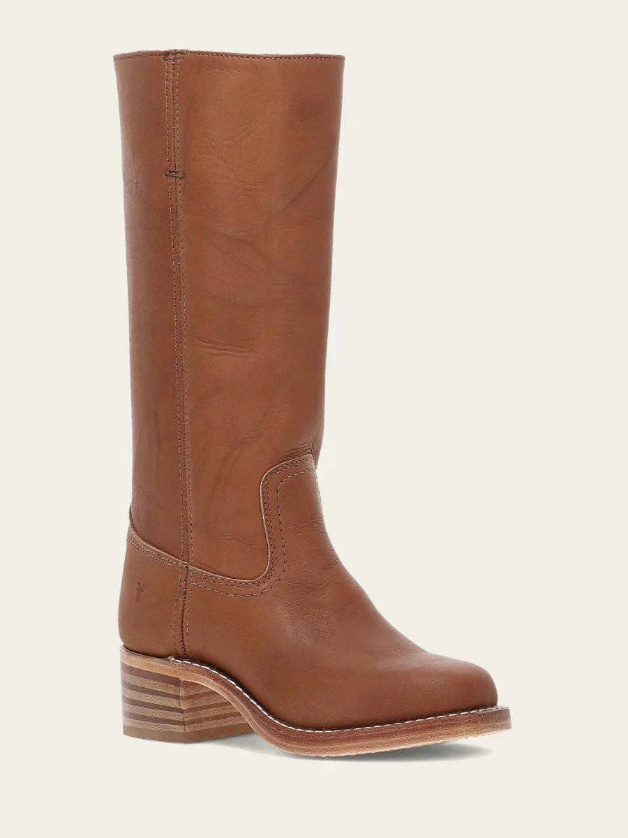 Women's Knee-High Pull-On Boots, Stacked Block Heel - Calveth