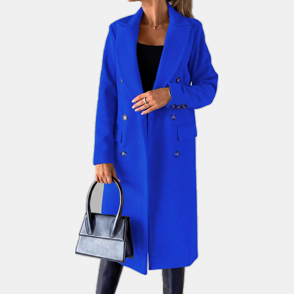 Women's Wool Trench Coat – Double-Breasted Longline