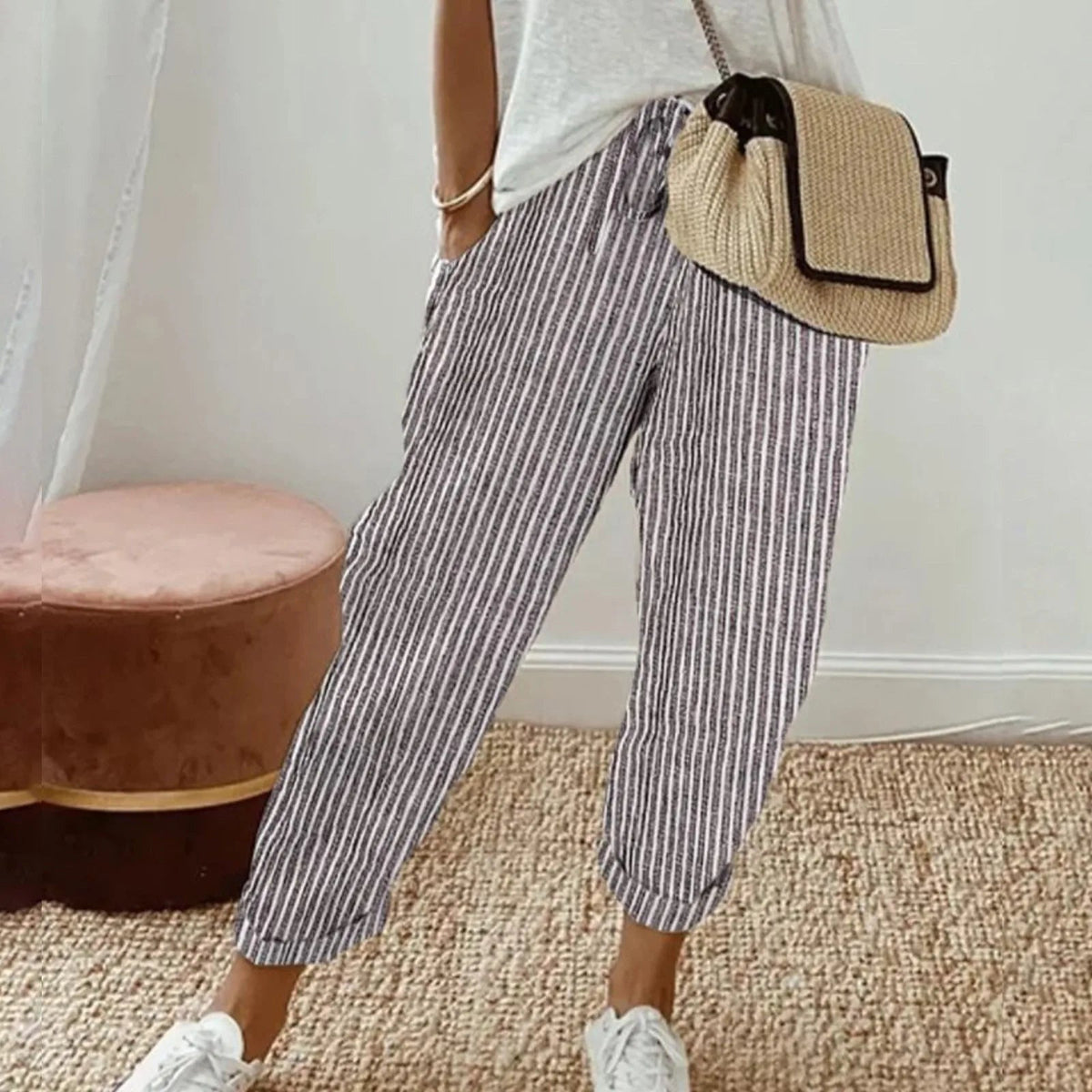 Luna | Retro Print Wide-Leg Pants