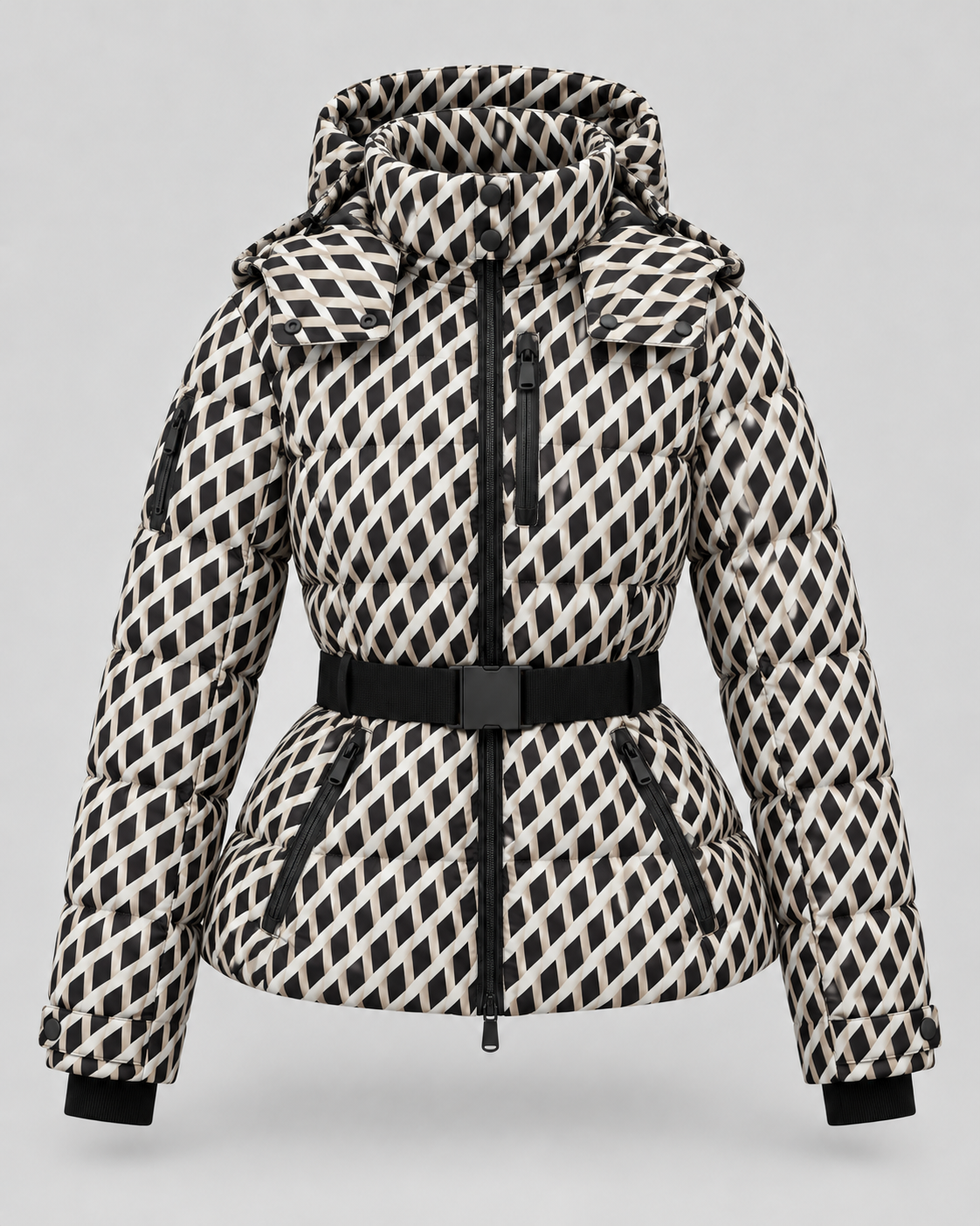 Kacob | Women's Hooded Belted Puffer Jacket