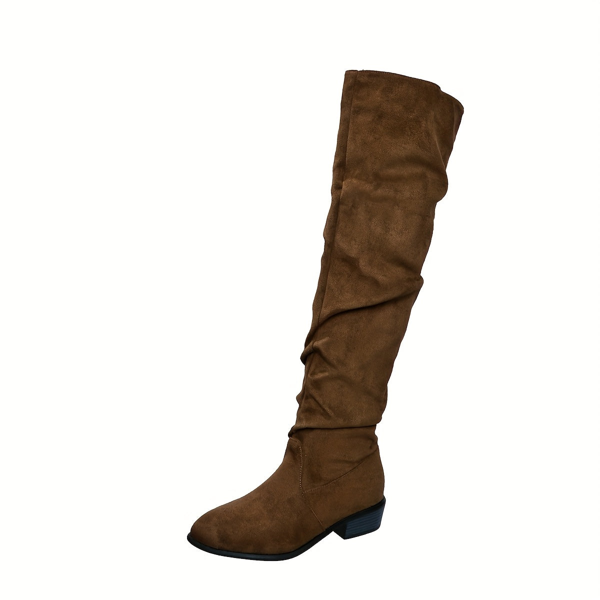 Women's Over-the-Knee Slouch Boots, Low Block Heel - Adeline