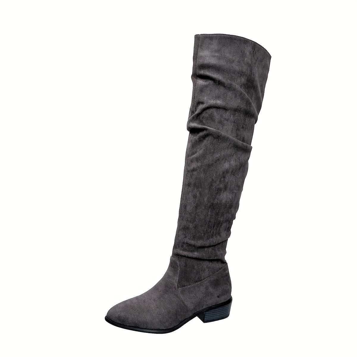 Women's Over-the-Knee Slouch Boots, Low Block Heel - Adeline