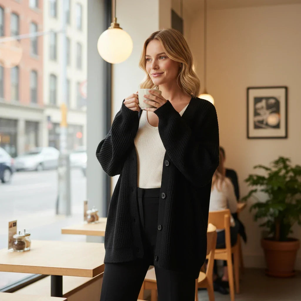 Women's Oversized Ribbed Knit Cardigan