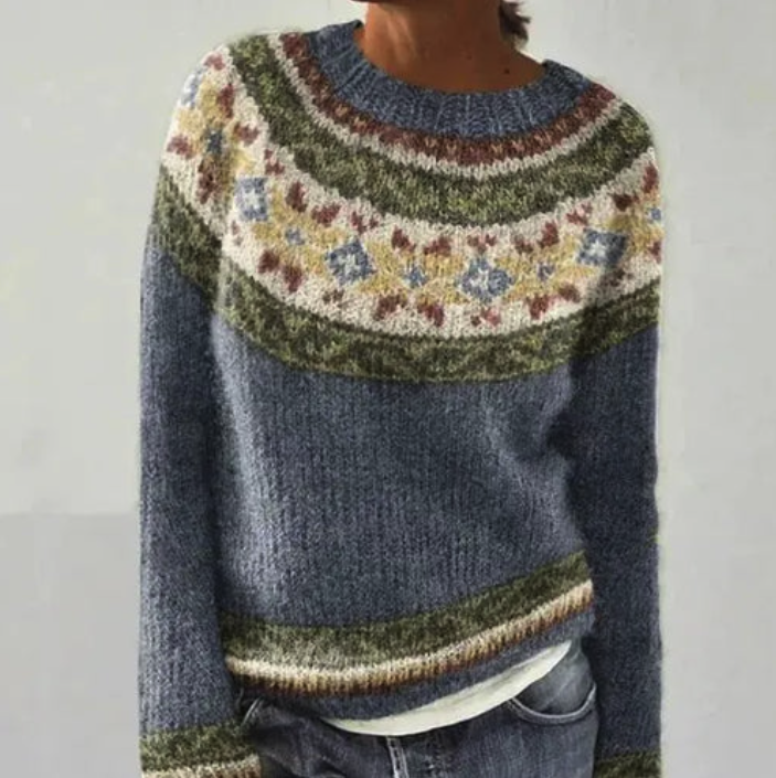 Women's blue Fair Isle knit jumper