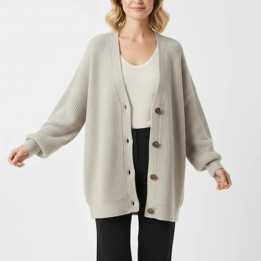 Women's Oversized Ribbed Knit Cardigan