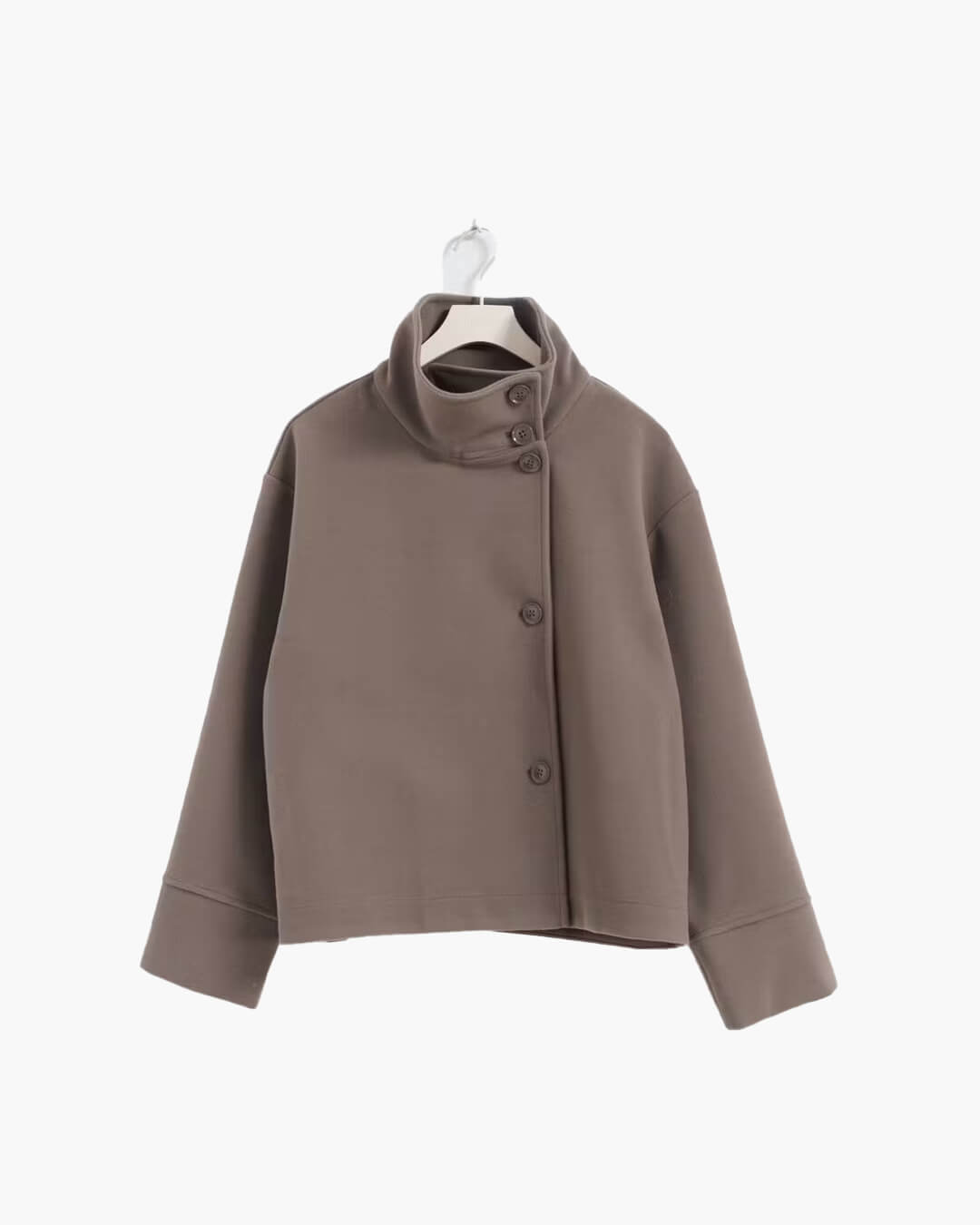 Women's Wool Jacket – Button Front Stand Collar