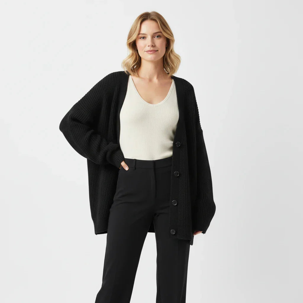 Women's Oversized Ribbed Knit Cardigan