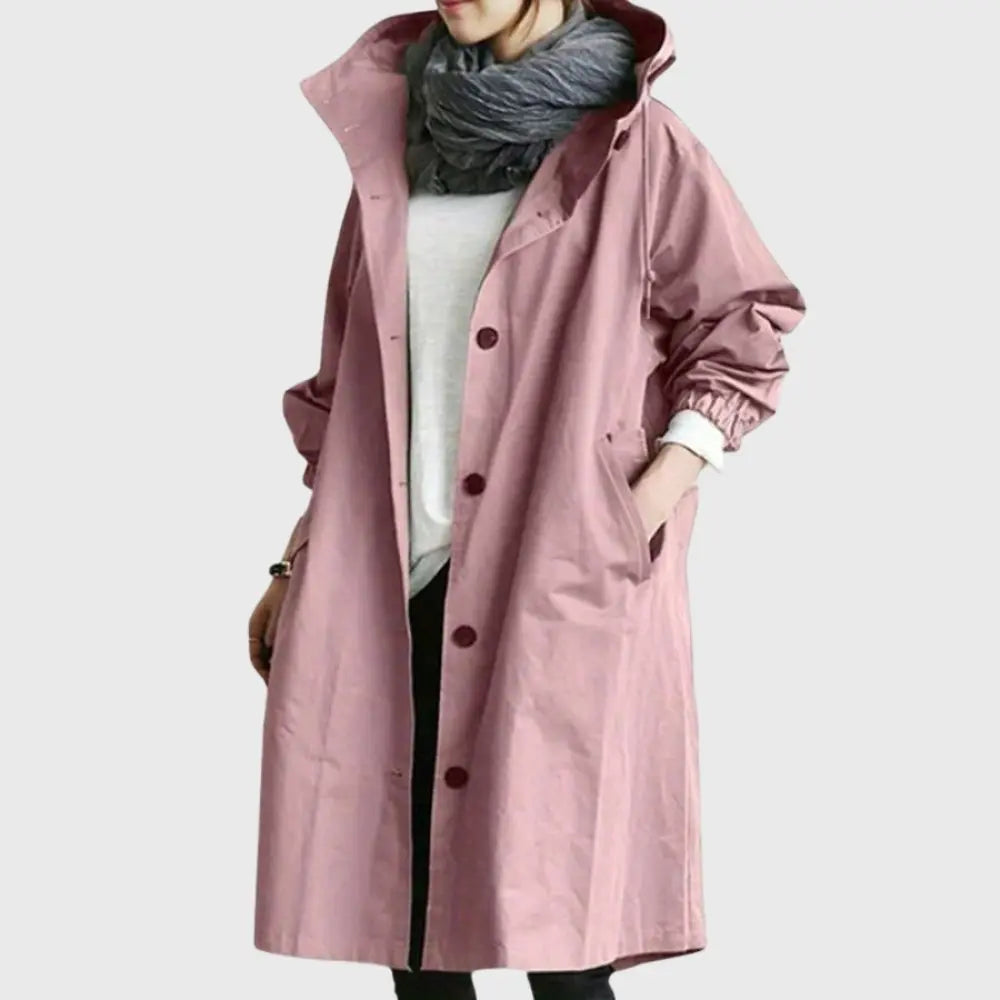 Rosie | Waterproof Trench Coat Hooded Long Women's Raincoat