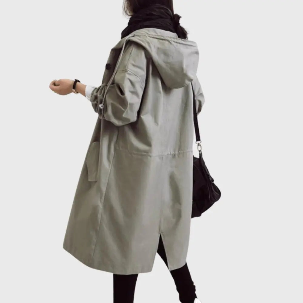 Rosie | Waterproof Trench Coat Hooded Long Women's Raincoat