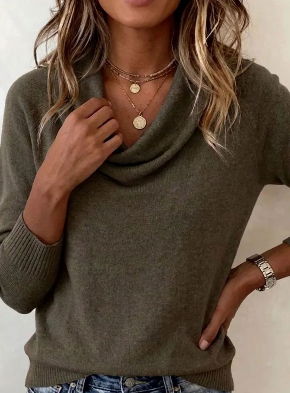 Ella | Soft Knit Cowl Neck Sweater