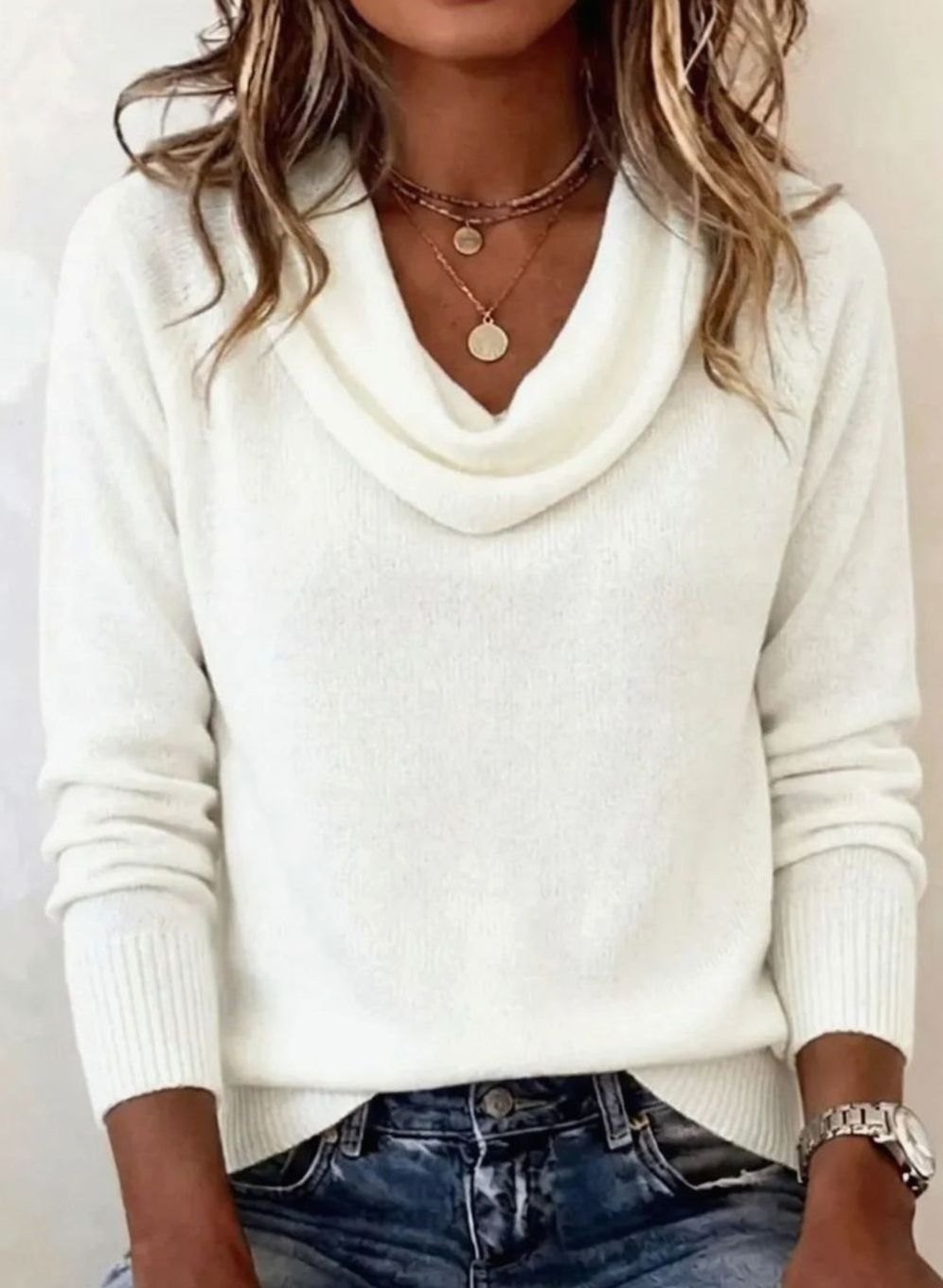 Ella | Soft Knit Cowl Neck Sweater