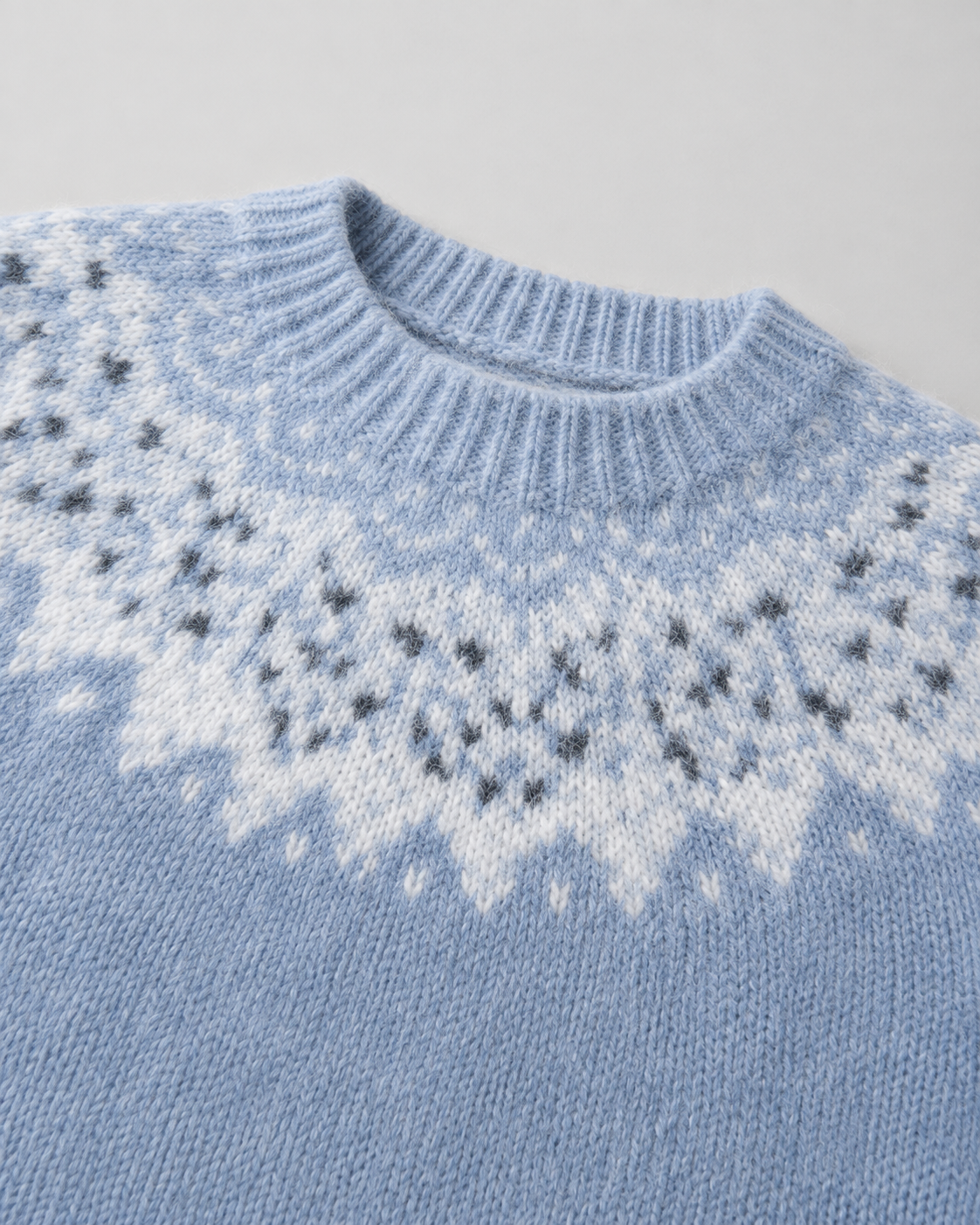Women's Fair Isle Sweater, Snowflake Yoke and Raglan Sleeves