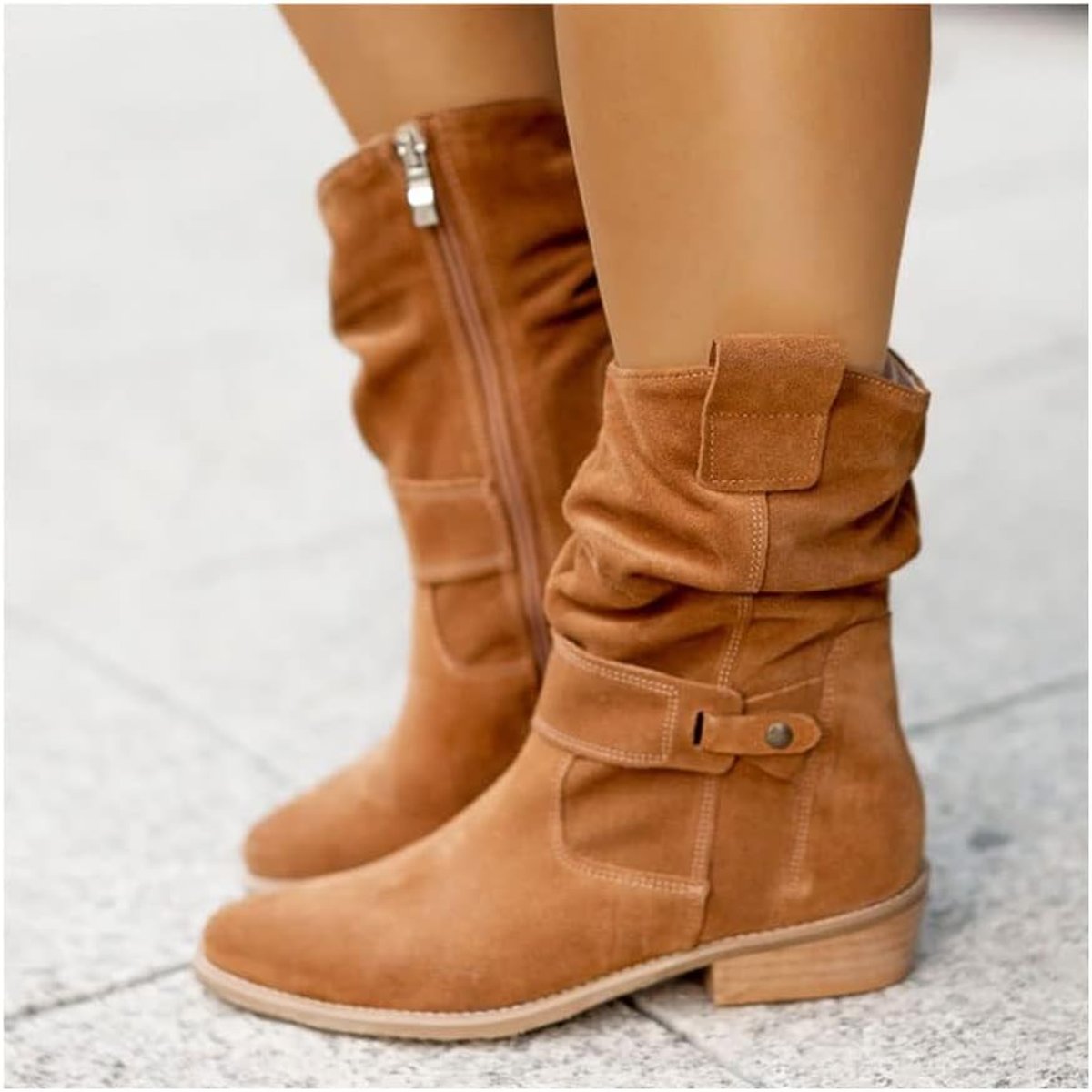 Phoebe | Women's Faux-Suede Slouch Knee-High Boots