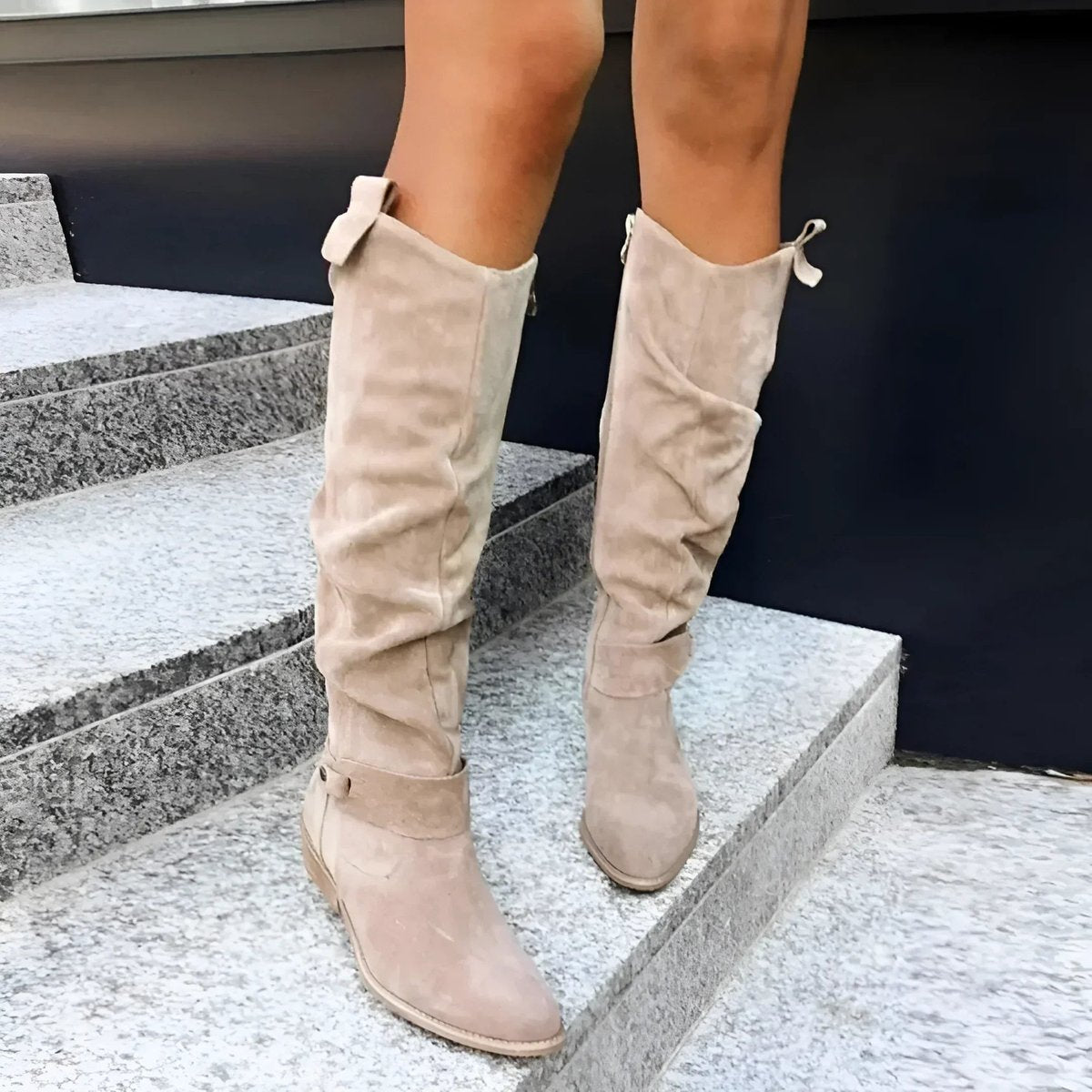 Phoebe | Women's Faux-Suede Slouch Knee-High Boots