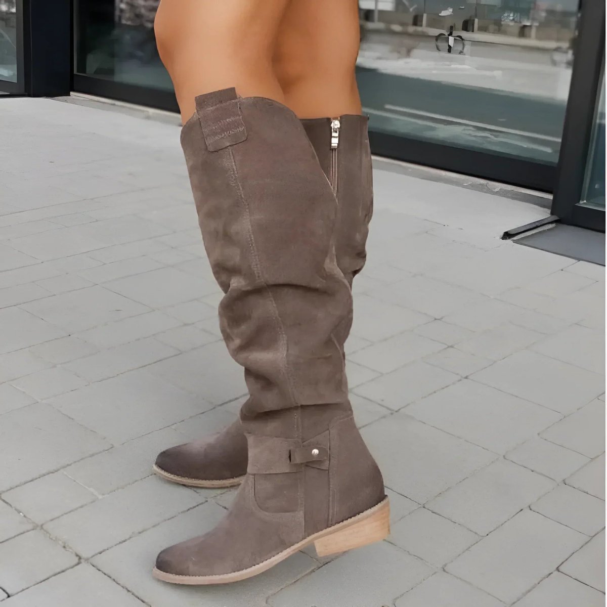 Phoebe | Women's Faux-Suede Slouch Knee-High Boots