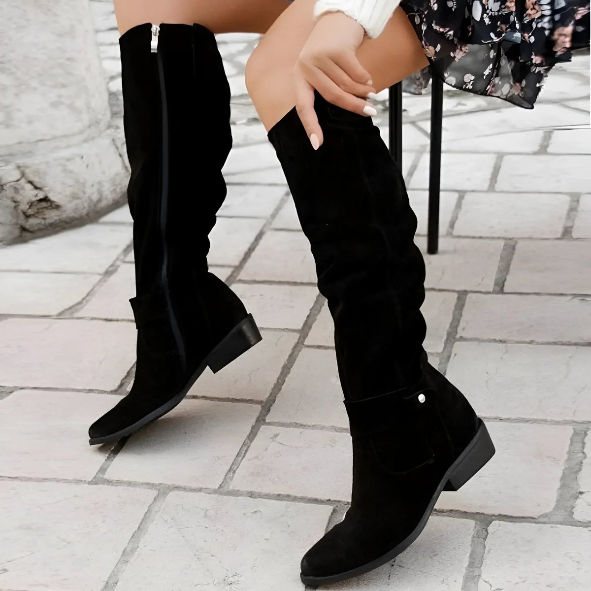 Phoebe | Women's Faux-Suede Slouch Knee-High Boots
