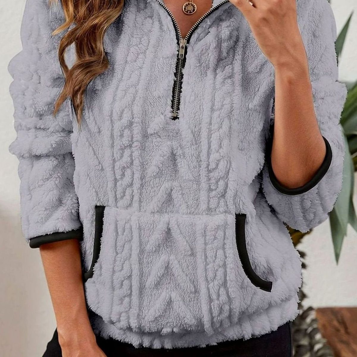 Evelyn | Textured Half-Zip Fleece