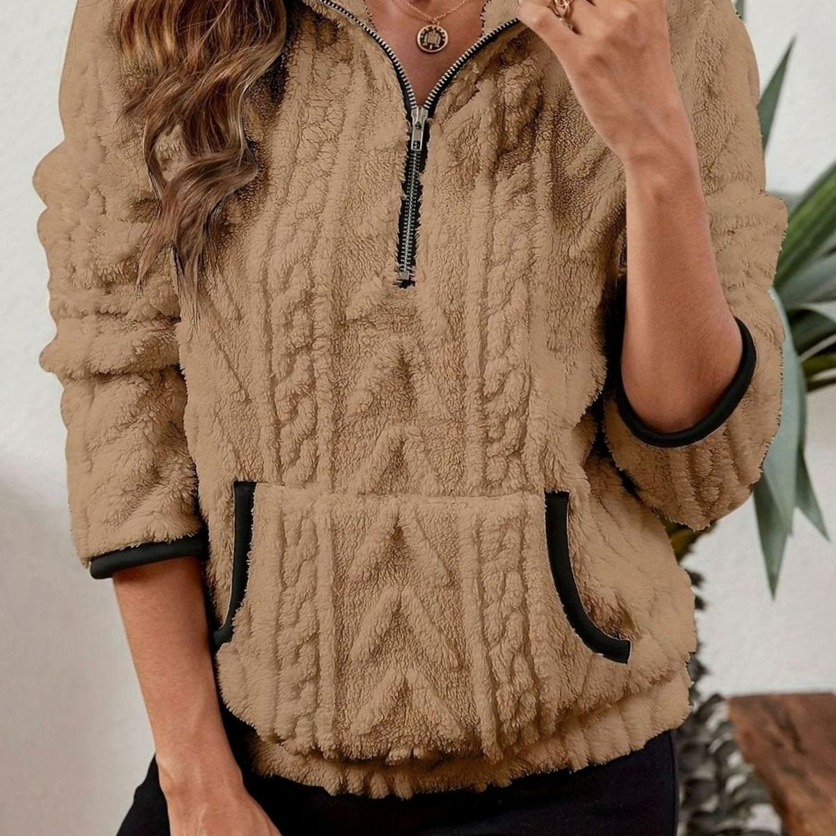 Evelyn | Textured Half-Zip Fleece